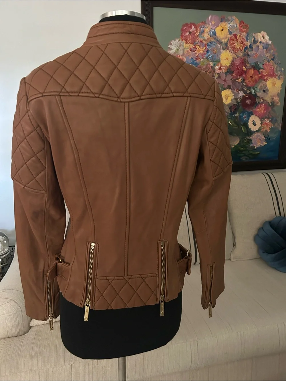 Michael Kors Buttery Leather Moto Jacket